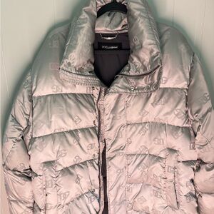 Dolce & Gabbana DG Monogram Gray Puffer Jacket